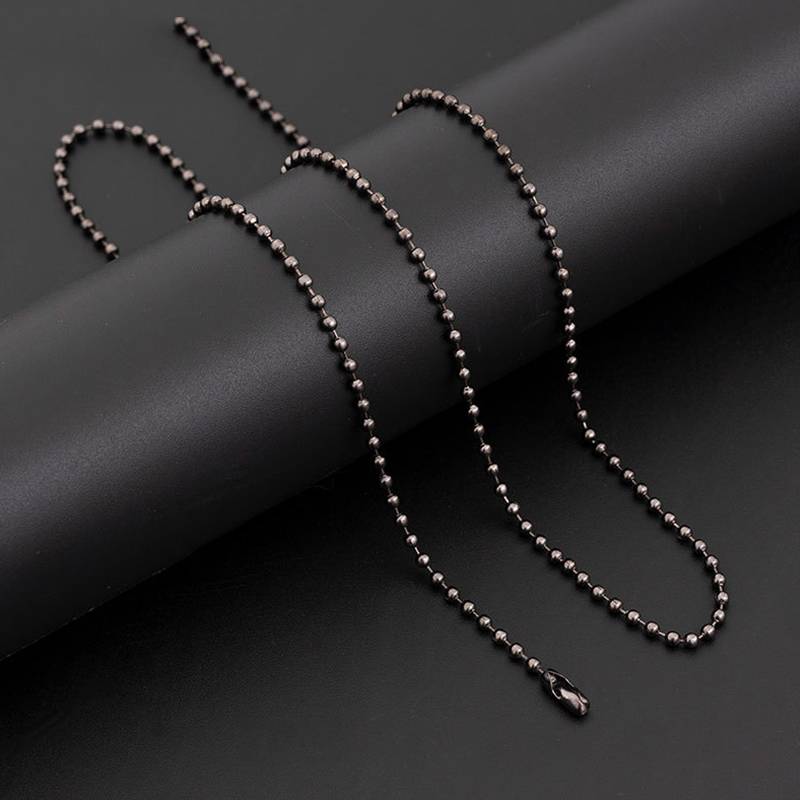 Stainless Steel Beaded Necklace Chain: Perfect For Diy - Temu